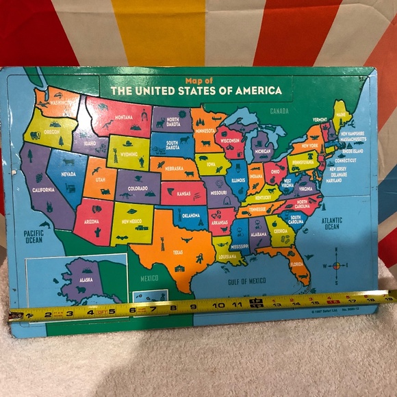 Vintage map of USA puzzle-educational - Picture 1 of 8